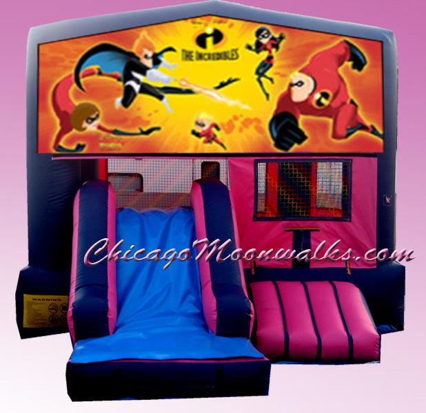 The Incredibles Inflatable Bounce House Rental Chicago Moonwalks IL